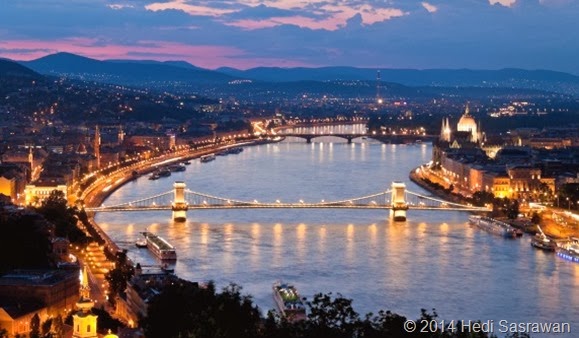 Ungarn, Budapest, Burghügel und Burg. Stadtansicht