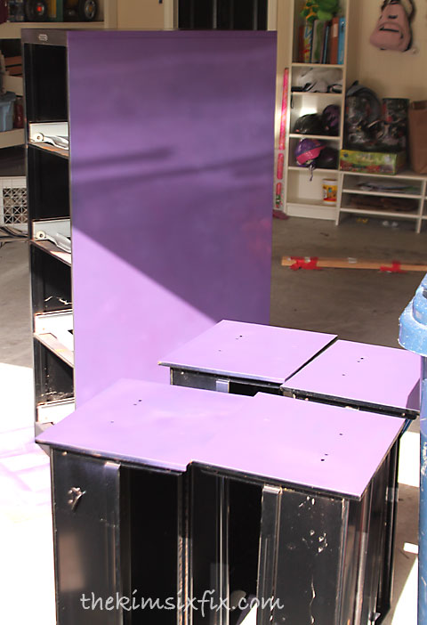 Purple painted drawers