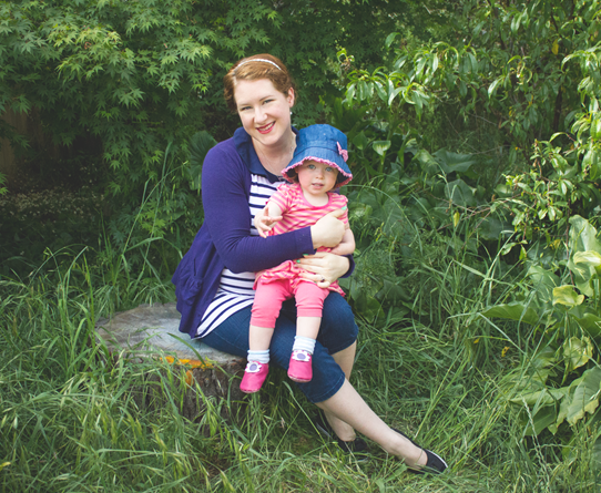 Mother and daughter in matching stripes | Lavender & Twill