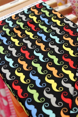 Geekly Chic - mustache fabric found at The Fabric Mill