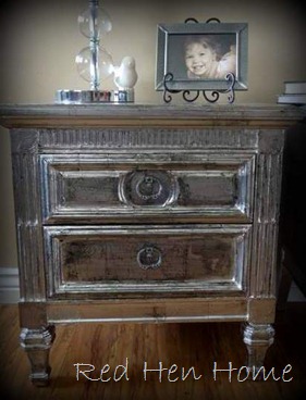 faux silver leaf nightstands
