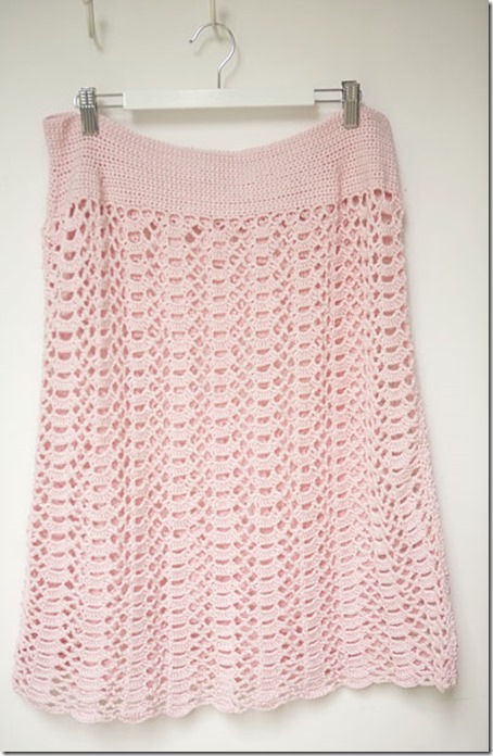 Pink crochet skirt4