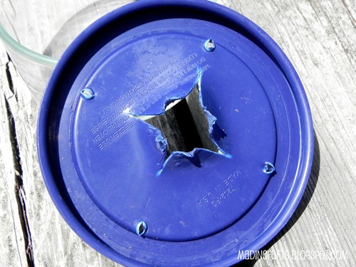 cut and punch holes in lid