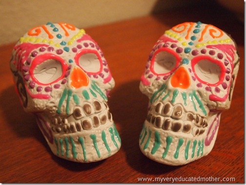 @mvemother glow-in-the-dark Dia de los Muertos Skulls
