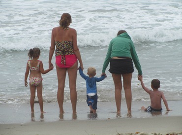 lj, sam and kiddos in ocean (1 of 1)
