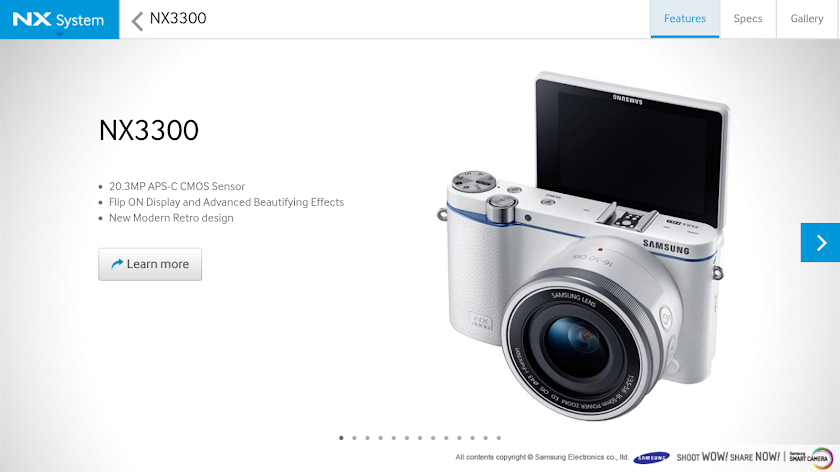 Samsung SMART CAMERA NX Screen 3