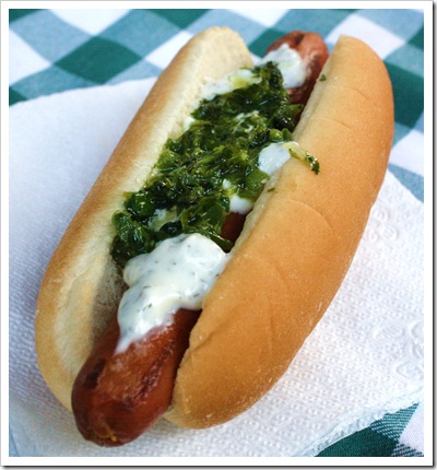 lamb hotdog, buckwheat bridge, tatziki, cilantro sauce, woodstock farm festival
