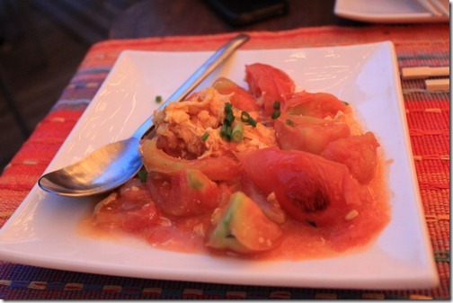 昆山夢田香草，配菜，蕃茄炒蛋，不知怎地，就是覺得這邊的蕃茄特別好吃。 
