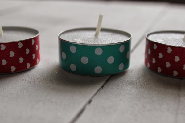 DIY Washi Tape Tealight Candles