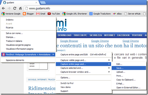 FireShot su Google Chrome