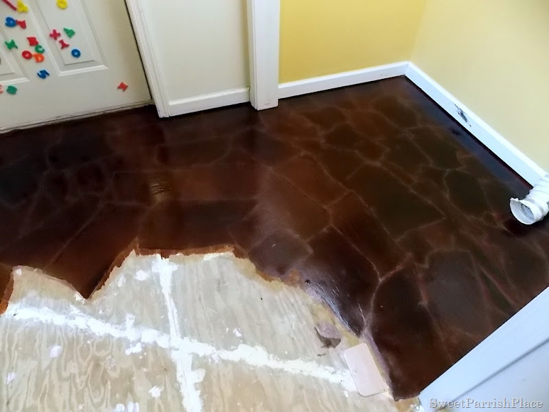 DIY brown paper floor