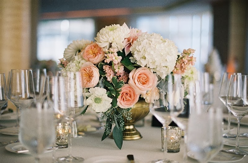 21 Oak and the Owl _ Peach Centerpieces