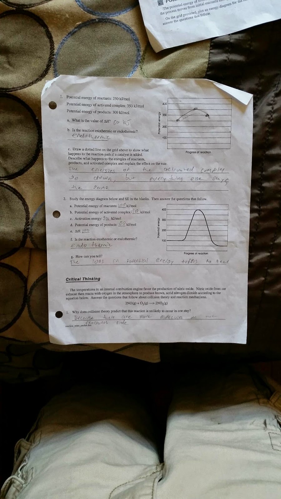 Worksheets Collision Theory Worksheet writings reaction rates