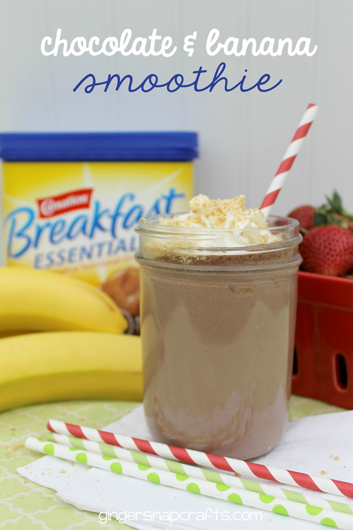 Chocolate & Banana Smoothie at GingerSnapCrafts.com #breakfastessentials #pmedia #ad