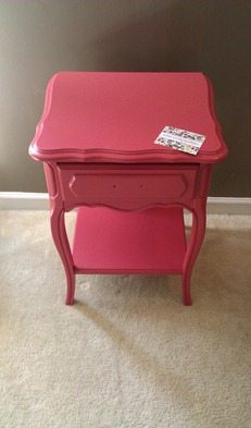 coral french side table