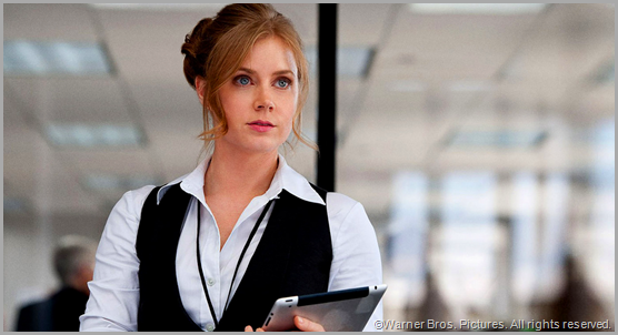 Amy Adams does what she can with a criminally underwritten Lois Lane in MAN OF STEEL. CLICK to visit the official movie site.