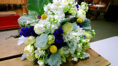 white, yellow and purple wedding flowers | Ideas in Bloom