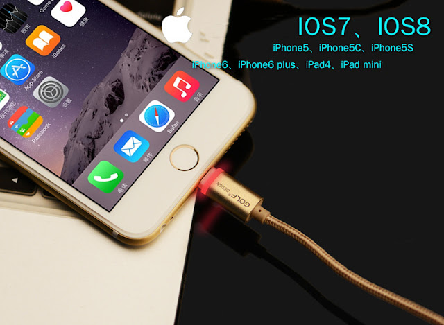 Cáp sạc Lightning LED cho iPhone (loại 1m) Cáp iPhone