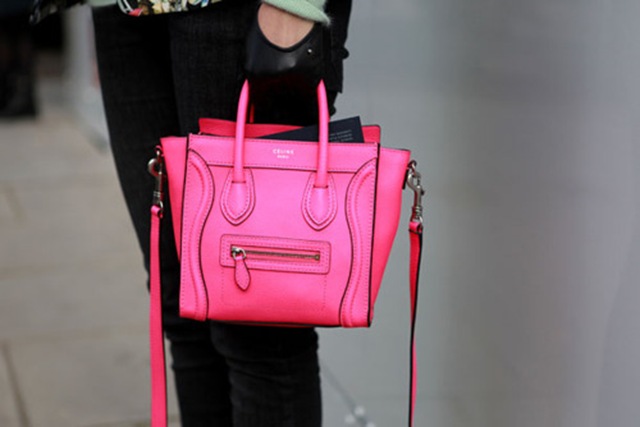 Celine-Neon-Pink-Nano-Luggage-Bag-Streetstyle-2