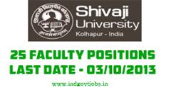 Shivaji University Recruitment 2013 Teaching Posts