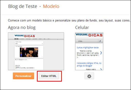 Prettify Syntax Highlighter no Blogger - Visual Dicas