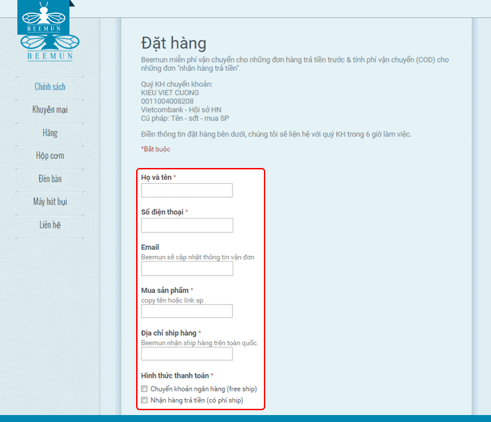 Beemun hướng dẫn mua hàng Mua hang 3