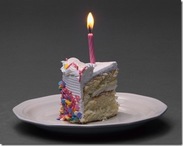 Slice of Birthday Cake with Candle - from Microsoft Office free images