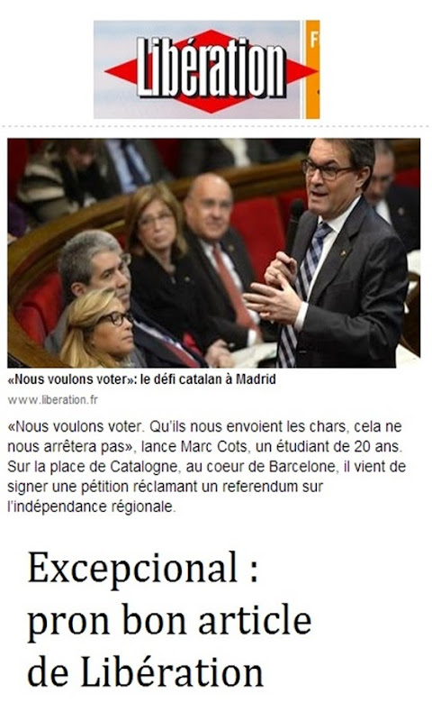 Article de Libération sobre catalonha