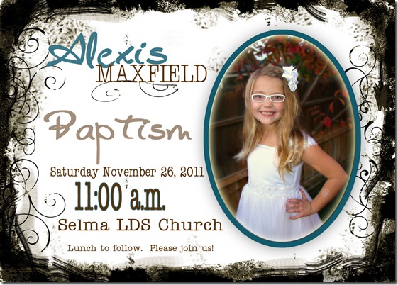 Lexi Baptism Announcement 2011