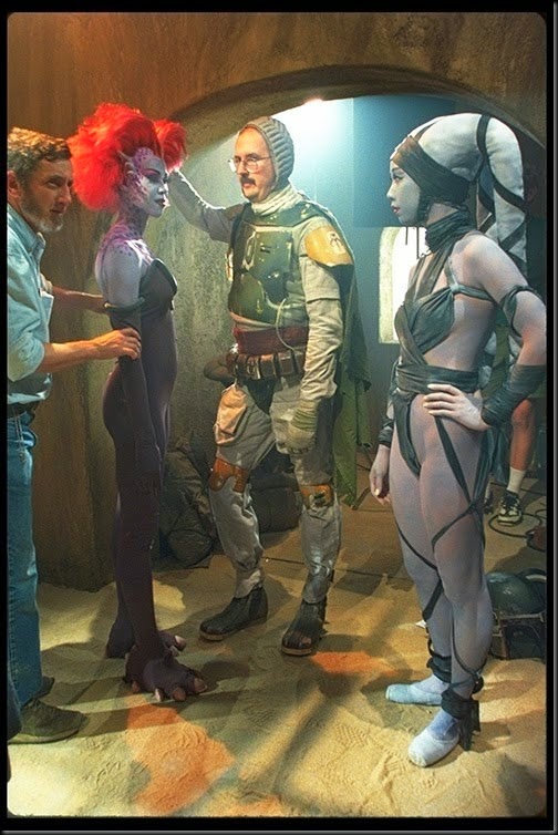 Boba Fett unmasked on the set Jabba's Palace scenes Star Wars special edition