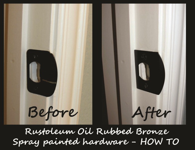 how to spray paint hardware door knobs shower bathroom fixtures faucets with rustoleum oil rubbed bronze spray paint