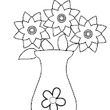 VASE WITH FLOWERS COLORING PAGES VASE