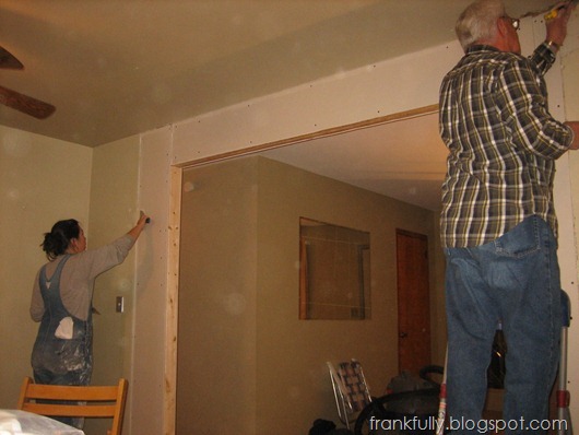 drywalling the opening