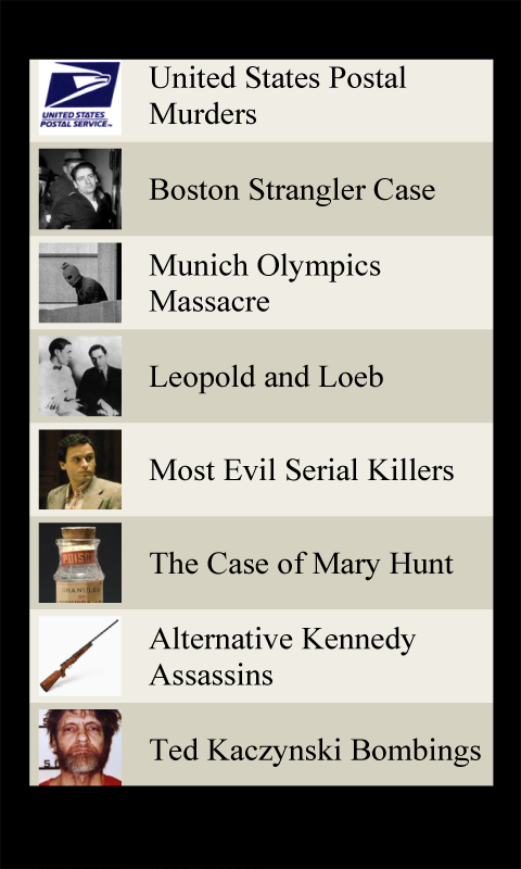 Murder Lists Screen 3