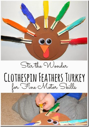 Clothespin Feathers Turkey for Preschoolers Clothespin Feathers Turkey for Preschoolers