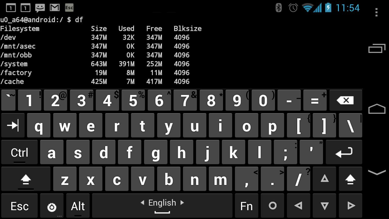 Hacker's Keyboard - screenshot
