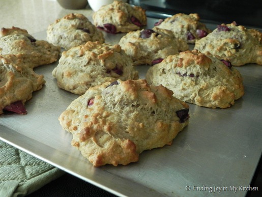 Cherry Scones - hot out of the oven