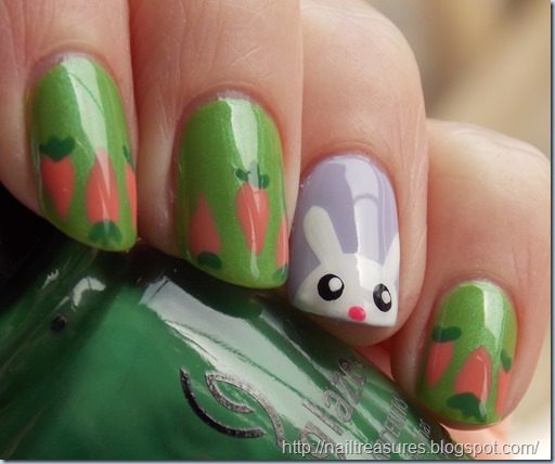 Nail Treasures: Bunny and Carrots- Easter Nails