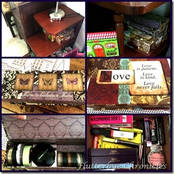 side table makeup boxes