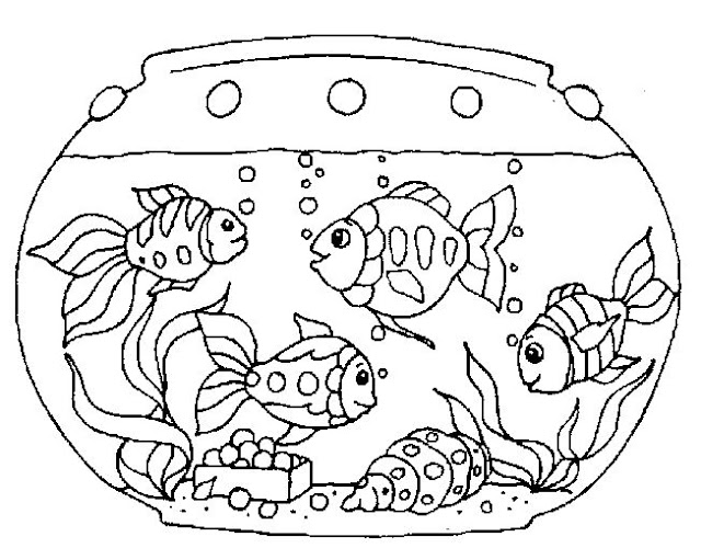 DESENHO AQUARIO PARA COLORIR – Colorir e Aprender