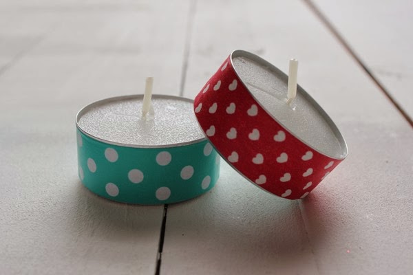 DIY Washi Tape Tealight Candles