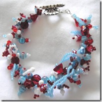 Red white baby blue bracelet