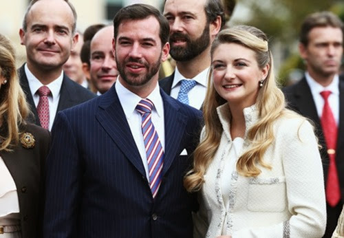 Guillermo de Luxemburgo y Stéphanie de Lannoy tras su boda civil