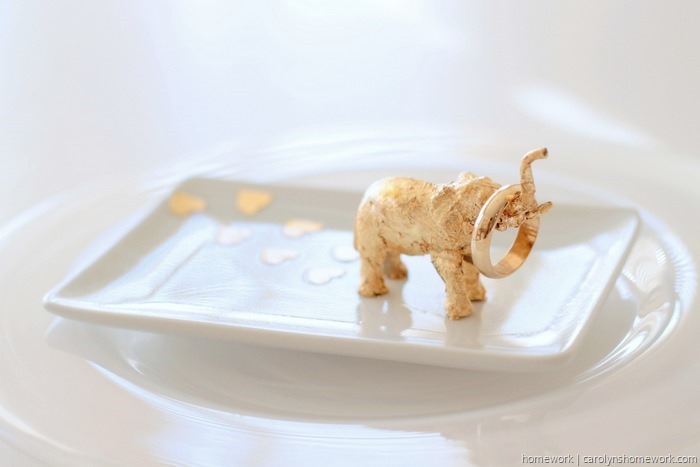 Gold Leaf Elephant Trinket Dish by homework (4)