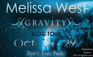 Melissa West, Tynga's Review, Gravity, Gravity book tour, Itching for books