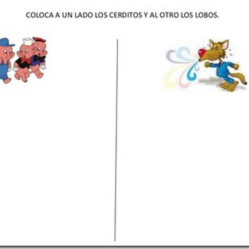 cuento de Los Tres Cerditos y dibujos para colorear