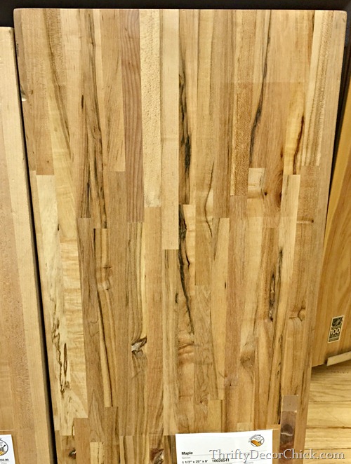 maple butcher block with knots