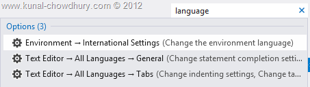 Visual Studio 2012 Quick Launch - Toolbar Search
