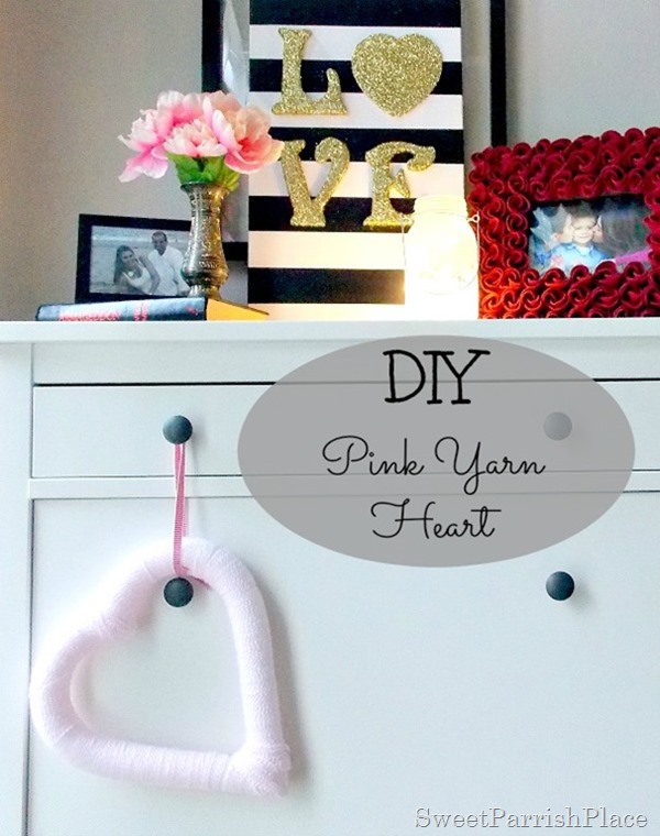 pink yarn heart