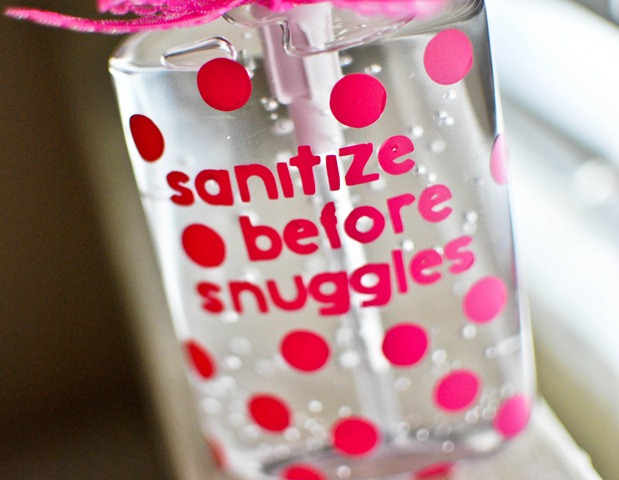 sanitize before snuggles baby girl gift-2